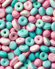 Poster - Abstract sweets with gradient of light pink to soft teal