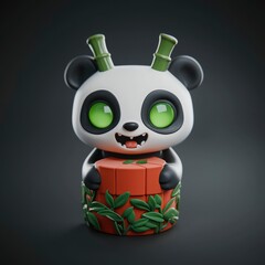 Sticker - Cute Panda Holding a Gift Box