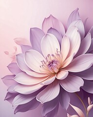 Wall Mural - Dreamy flower abstract with soft lilac to blush gradient