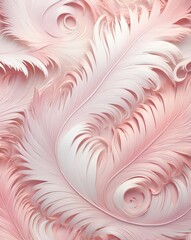 Poster - Feathered swirls with gradient from pastel pink to soft white