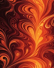 Wall Mural - Fiery glow pattern with orange to dark red gradient