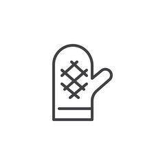 Sticker - Oven Mitt line icon