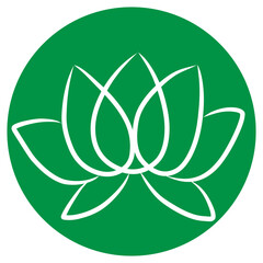 Sticker - Lotus Flower Icon Vector