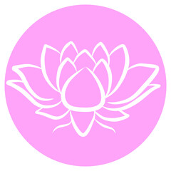 Sticker - Lotus Flower Icon Vector