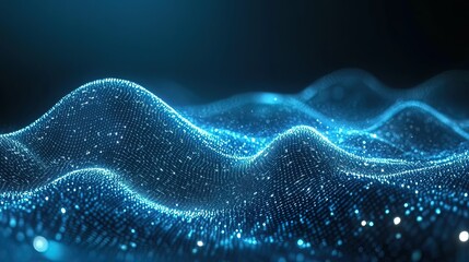 Wall Mural - abstract blue digital wave