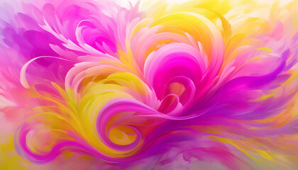 Colorful abstract art background with yellow, pink and purple swirling patterns