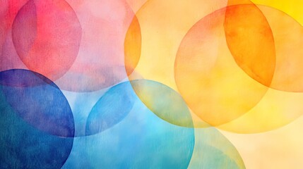 Canvas Print - Abstract Watercolor Circles in Warm Colors