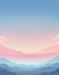 Poster - Gentle sky gradient with pale blue to soft pink hues