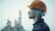 © Suriyo - Double exposure Engineer hardhat ensures the use of machine learning for enhanced customs clearance processes.