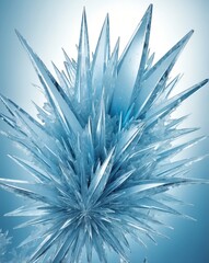 Sticker - Ice crystal abstract with light blue to frosted white