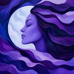 Pisces healer, soft purples, flowing water, ethereal atmosphere, deep compassion