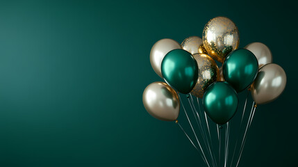 Elegant combination of green and gold balloons