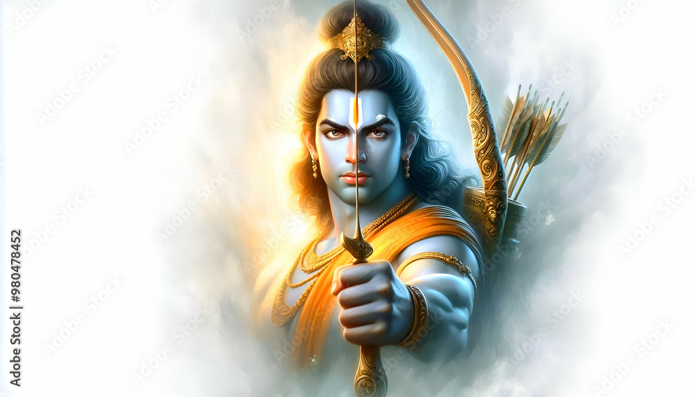Lord Rama art design for Indian vijayadashmi festival background Stock ...