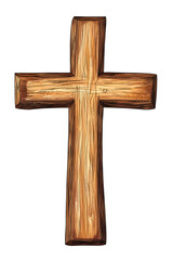 Wall Mural - Wooden cross  isolated on white background