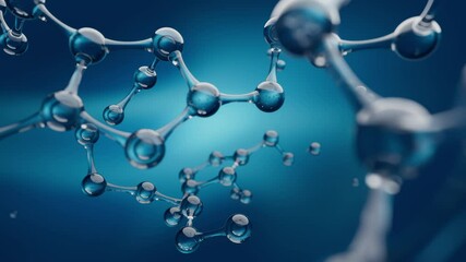 Seamless looping 3D animation of moving along the structure of a molecule