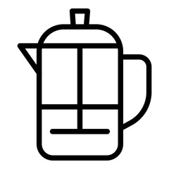 French press icon. Vector line icon