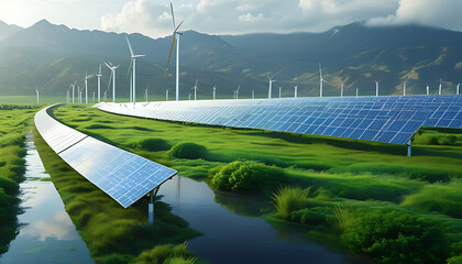 Canvas Print - The future of clean energy and human development