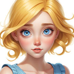 yellow hair blue eyes cartoon women