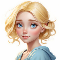 yellow hair blue eyes cartoon women