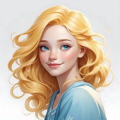 yellow hair blue eyes cartoon women