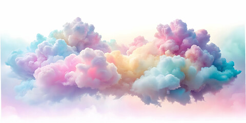 Wall Mural - Dreamy Pastel Clouds: A whimsical and ethereal backdrop of soft, pastel-colored clouds floating across a tranquil sky, evoking a sense of wonder and tranquility. 