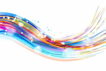 Fototapete - Dynamic abstract waves of colorful light flowing across the frame, representing creativity, energy, and movement in a vibrant and futuristic visual design.