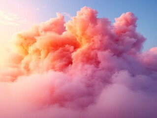 Wall Mural - Pink and Orange Exploding Cloud in Sky