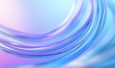 Wall Mural - 3d render. abstract background with blue and purple lines in the shape of circles, light blue backgr