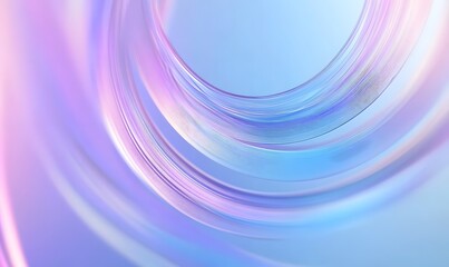 Abstract background with blue and purple lines in the shape of circles, light blue background, glass effect, minimalist style. blurred focus on curves, light refraction effects, 