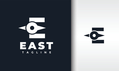 Poster - letter E east direction logo