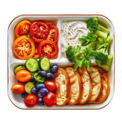 Lunch Meal Dish Isolated on Transparent or White Background, PNG