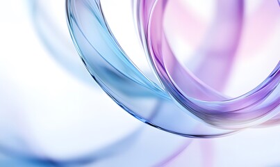 Wall Mural - abstract background with blue and purple lines in the shape of circles, light blue background, glass