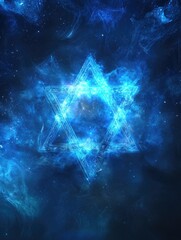 Star of David with blue smoke