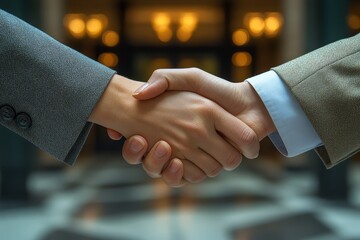 Business Handshake Agreement Deal Close Up