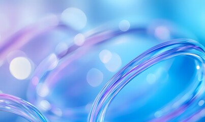 Poster - Blue and purple Abstract glass shape with colorful refraction effect, background with curved lines, a light blue and sky-blue gradient, illustration wallpaper, Transparency, 