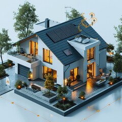 Sticker - Modern Smart Home Concept in an Eco-Friendly and Sustainable Community