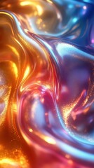Wall Mural - abstract liquid art background with swirling metallic colors creating a mesmerizing and fluid digita