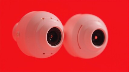 red screen with two cameras, similar to eyes