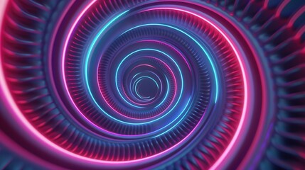 Wall Mural - vibrant neon spirals, a dynamic fusion of bright neon colors and intricate digital textures, embodie