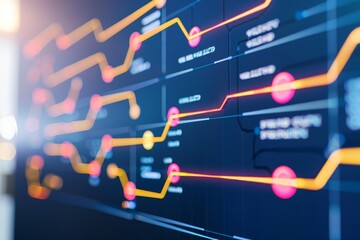 Leinwandbilder - High-tech digital dashboard in a control center, showcasing advanced technology and data analysis for efficient monitoring and management of systems and operations.