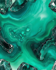 Canvas Print - Polished gemstone texture with jade green to emerald gradient