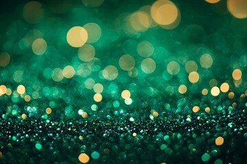 Beautiful green color glitters for background, with bokeh