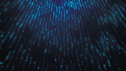 Wall Mural - Futuristic particle wave. Abstract technology background. Big data visualization. Vector illustration