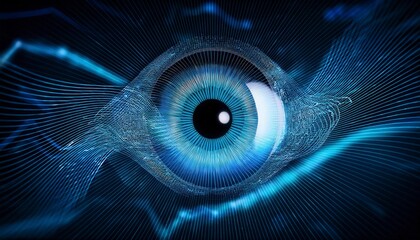 Digital Eye Wave Lines Background. Generated image