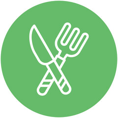 Sticker - Fork and Knife vector icon illustration of Street Food iconset.