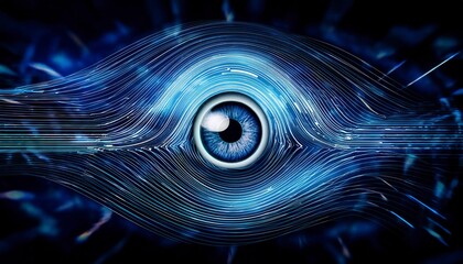 Digital Eye Wave Lines Background. Generated image