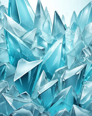 Poster - Subtle ice shards with light cyan to white gradient