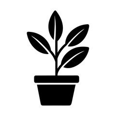 Wall Mural - plant in a pot. concept of growth, care, and nature. vector illustration