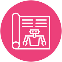 Sticker - Robot Blueprint vector icon illustration of Robotics iconset.