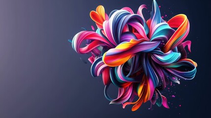 Sticker - Colorful abstract design with flowing, intertwined shapes.